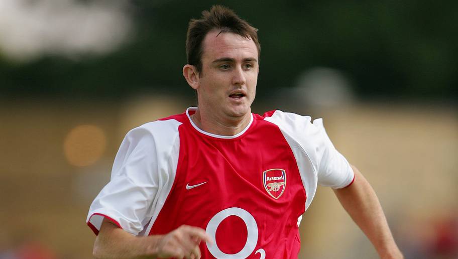LONDON - JULY 17: Francis Jeffers of Arsenal in action during the Pre-Season friendly match between Barnet and Arsenal at the Underhill Stadium, Barnet on July 17, 2004 in London, England. (Photo by Clive Rose/Getty Images)