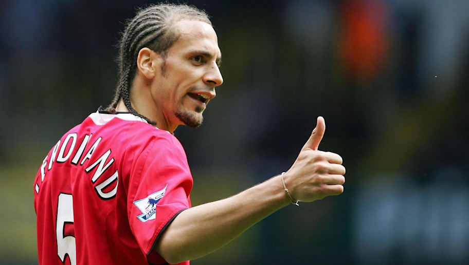 Rio Ferdinand of Manchester United gestu