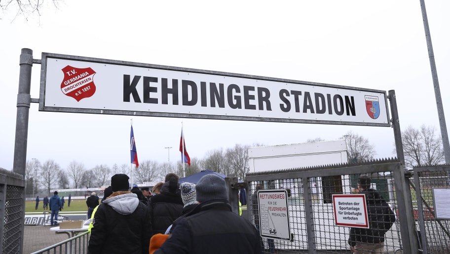 DROCHTERSEN, GERMANY - FEBRUARY 05:  An exterior view of the stadium prior to the Regionalliga Nord match SV Drochtersen Assel and 1. FC Germania Egetorf Langreder at the Kehdinger Stadion on February 5, 2017 in Drochtersen, Germany.on February 5, 2017 in Drochtersen, Germany.  (Photo by Oliver Hardt/Bongarts/Getty Images)