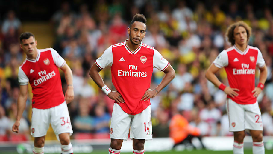 Marc Atkins/GettyImages Pierre-Emerick Aubameyang,Granit Xhaka,David Luiz