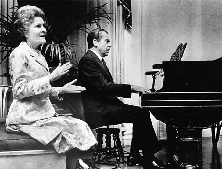 Richard Nixon playing the piano.