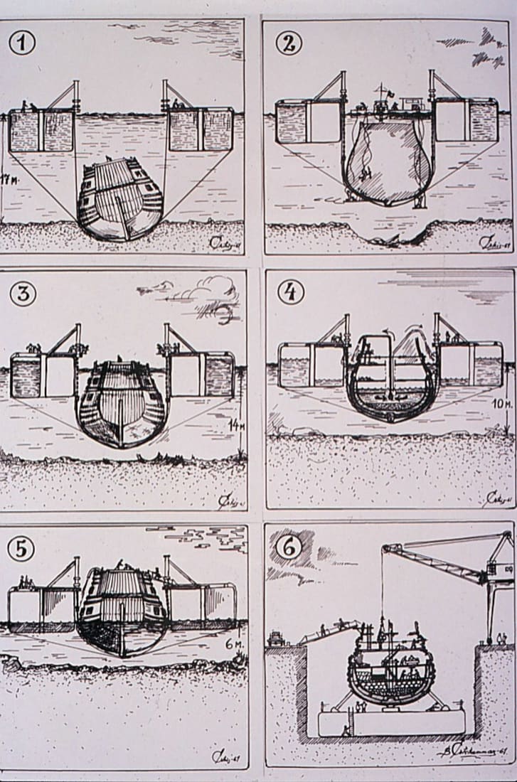 Vasa salvaging illustration Vasa blueprints