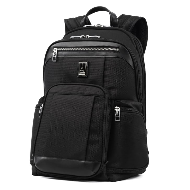 Backpack with pockets.