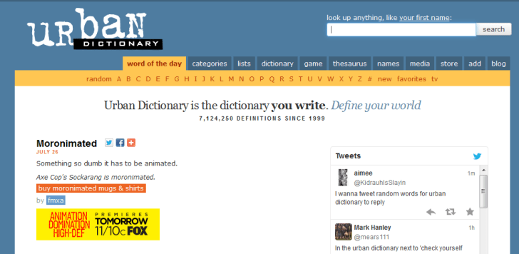 Entry in the Urban Dictionary