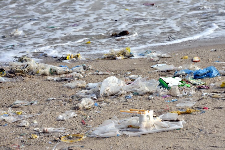 Trash on the beach