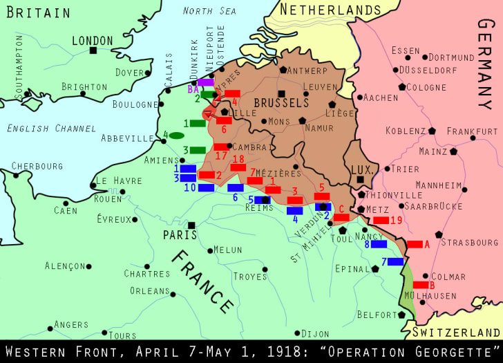 World War I Operation Georgette, April 1918 World War I Operation Georgette, April 1918