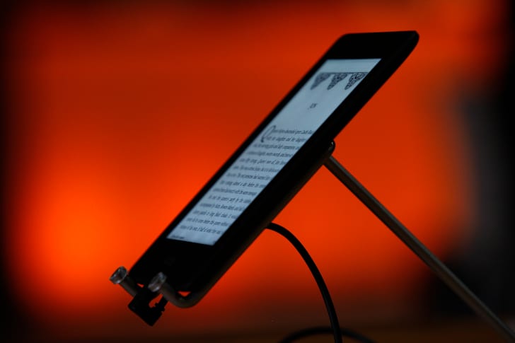 A Kindle Paperwhite on display