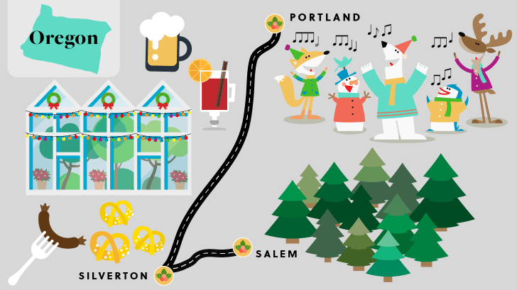Oregon holiday road map