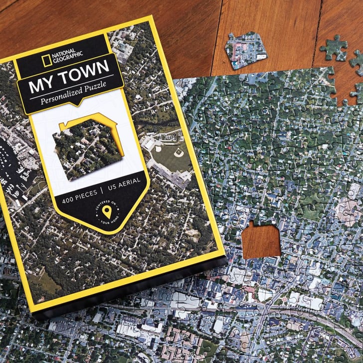Puzzle of town from above.