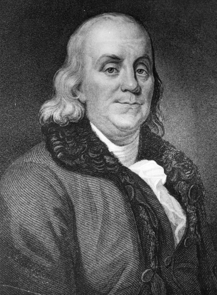 A drawing of Ben Franklin.
