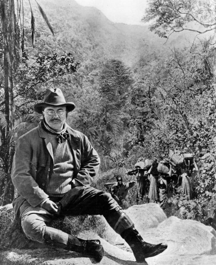 Teddy Roosevelt on a hunting trip in Africa.
