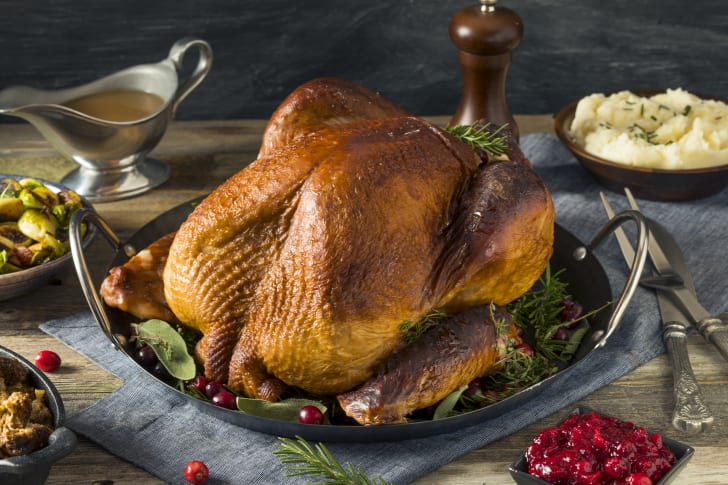 Roasted turkey on a platter
