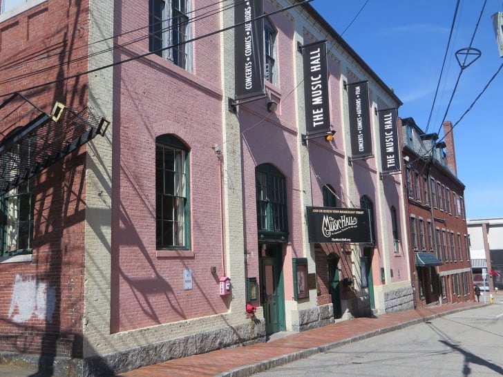 The exterior of the music hall in Portsmouth, New Hampshire.