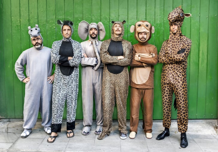 Group of men in animal costumes