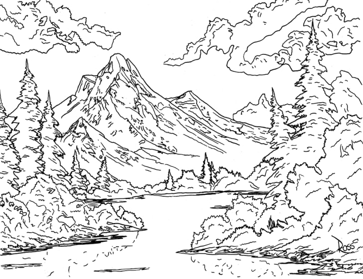 Download Get Crazy With The Official Bob Ross Coloring Book Mental Floss