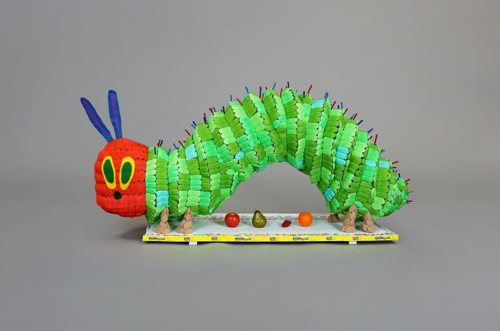 A caterpillar sculpture