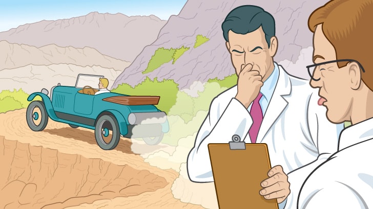 The element tellurium was added to gasoline to solve engine knock, but, as historian Joseph C. Robert writes, it emitted a "Satanic garlic smell."
