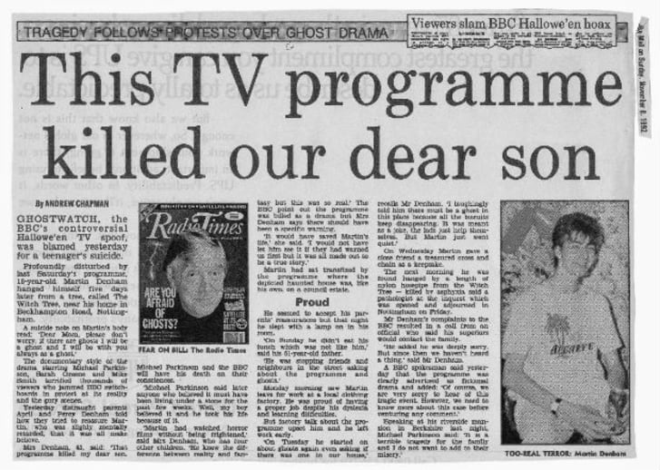 Image result for ghostwatch suicide