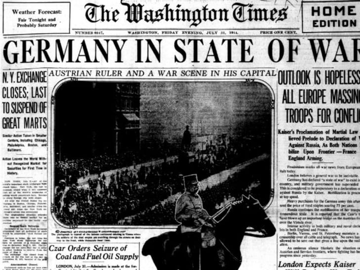 WWI Centennial France Mobilizes, Germany Declares War on Russia