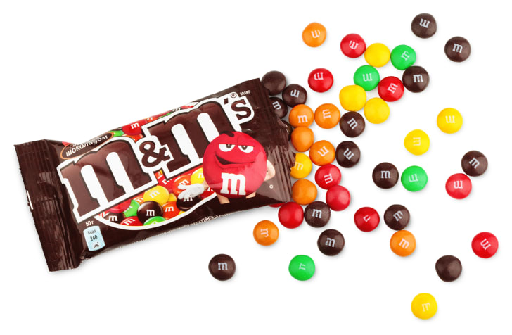 A pack of milk chocolate M&Ms