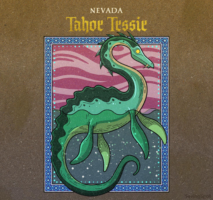nevada's tahoe tessie illustration