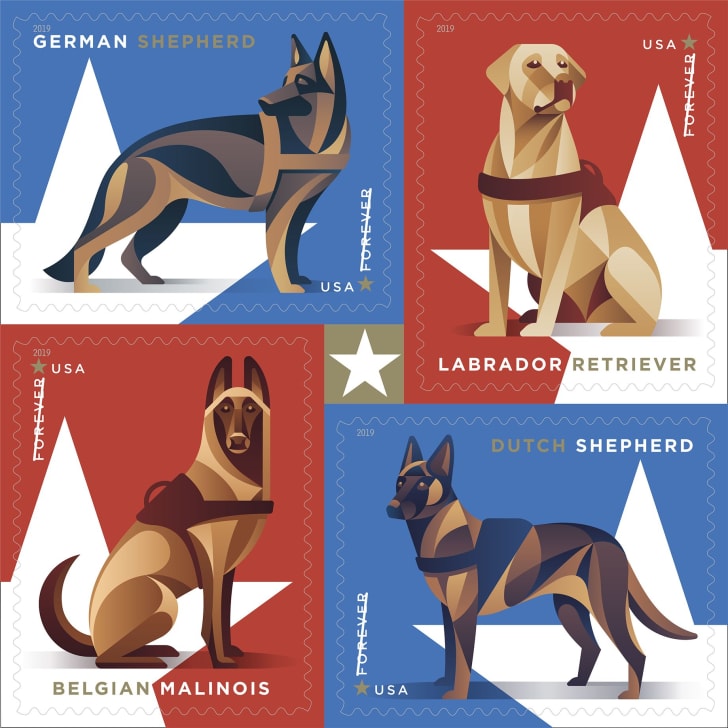 Military Working Dogs Honored With New USPS Forever Stamps Mental Floss
