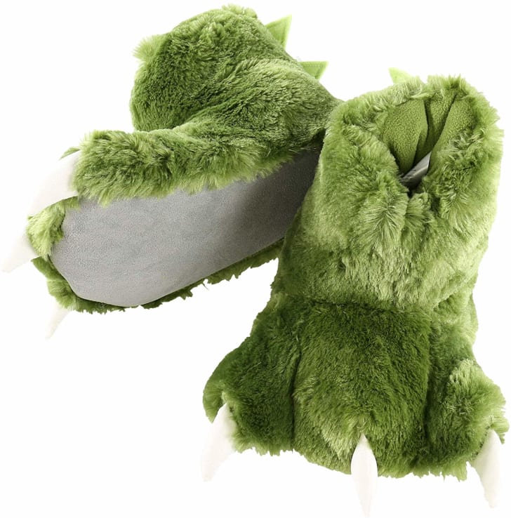 dinosaur foot slippers