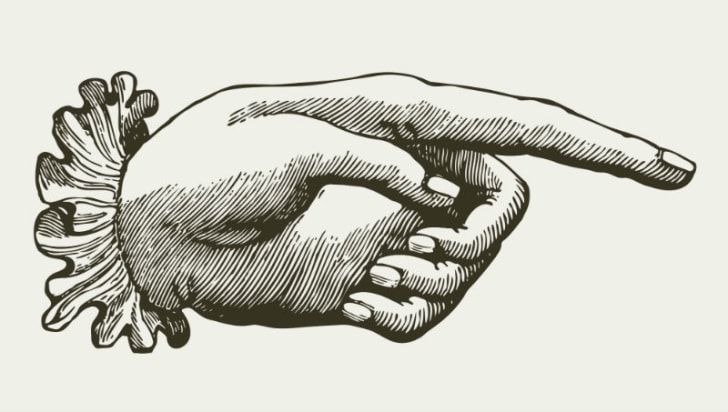An illustration of a hand pointing a finger is pictured