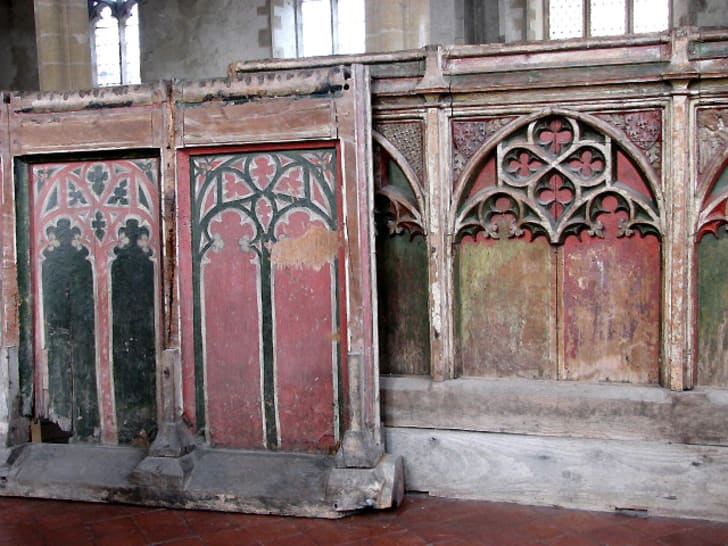 An ancient rood screen found in England. An ancient rood screen found in England.