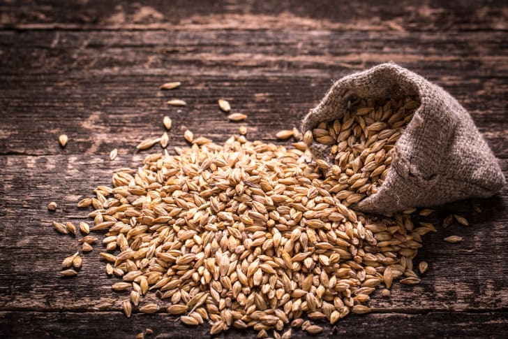 Barley on a wooden table