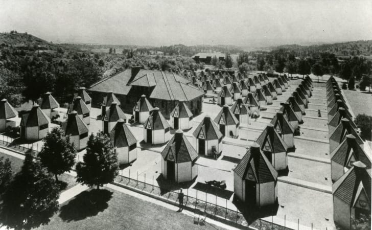 Tuberculosis tents at a sanatorium Tuberculosis tents at a sanatorium
