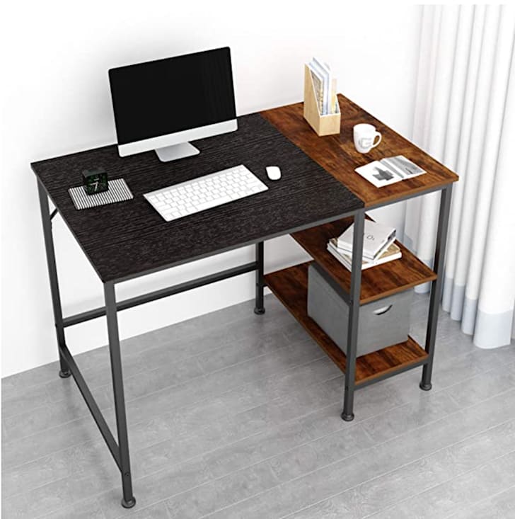 Bestselling Desks For A Home Office On Amazon Mental Floss Rolanstar rustic style computer desk, 55 home office desk with 2 storage shelves, study table with corner protectors, workstation,stable. desks for a home office on amazon
