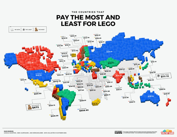 LEGO Price Map Mental Floss