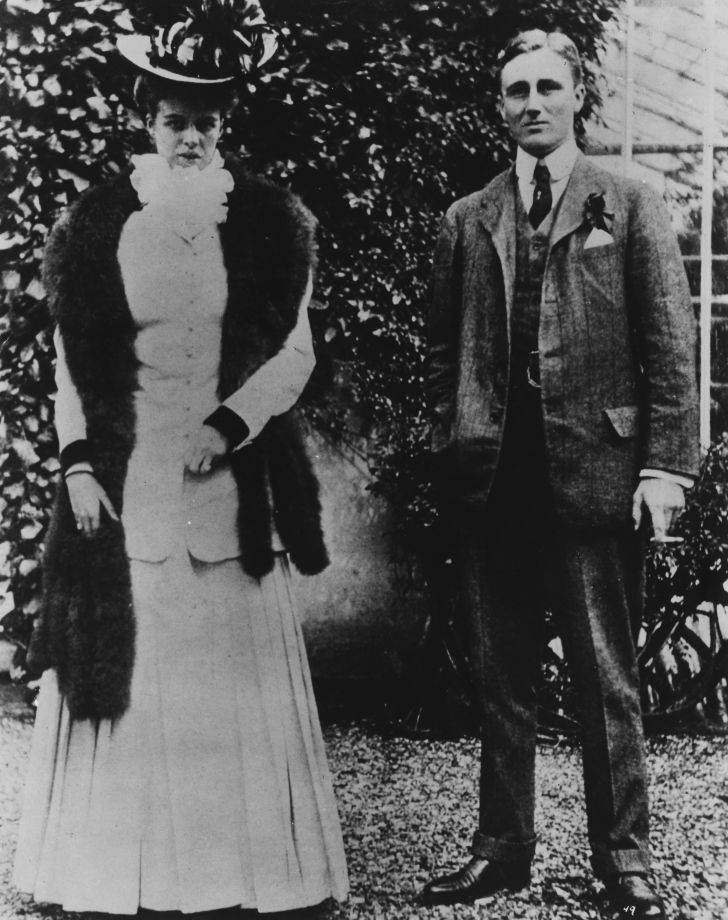 Portrait of Franklin D Roosevelt and his wife, Eleanor, taken at the time of their engagement, circa 1903.