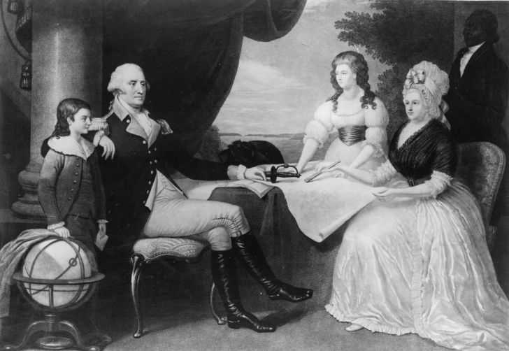 George Washington with his family.