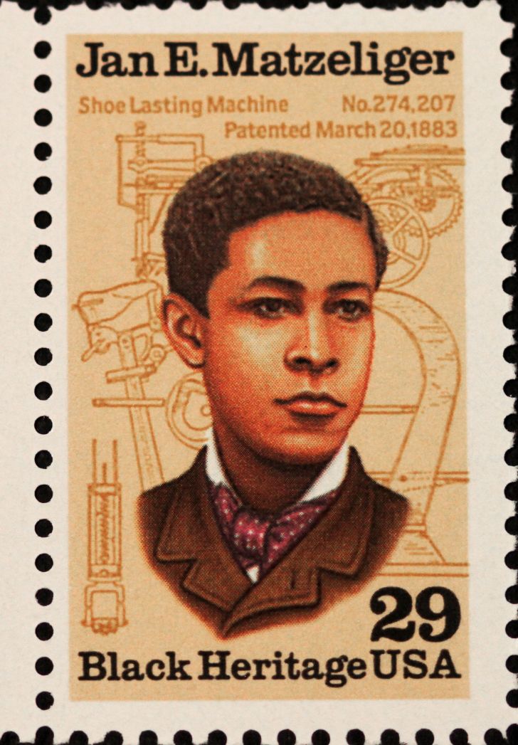 Postage stamp featuring Jan Ernst Matzeliger