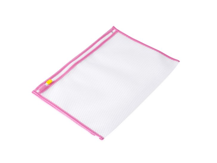 White mesh laundry bag