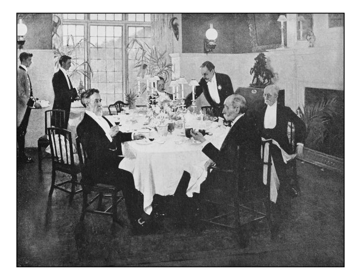 old-fashioned formal dinner