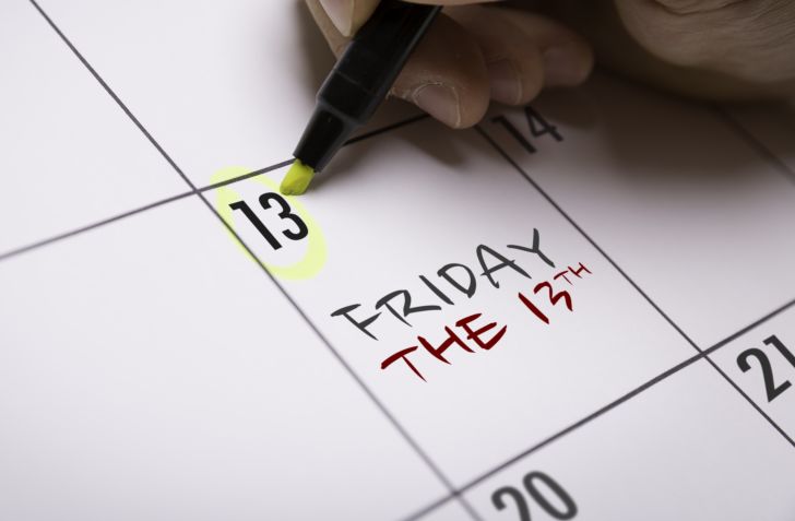 Friday the 13th on a calendar
