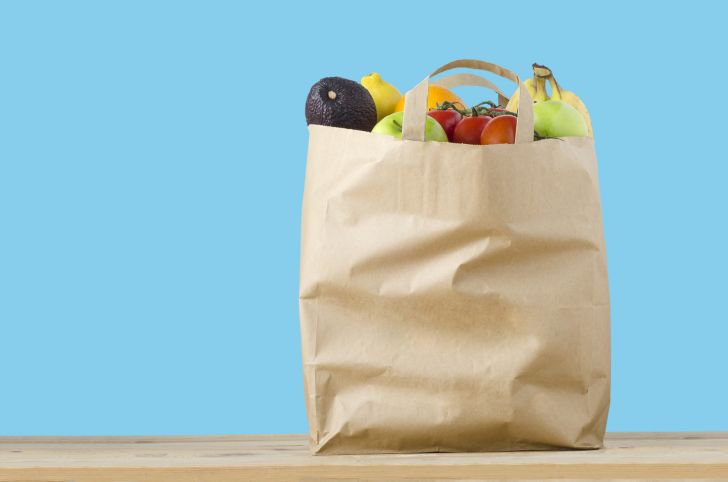 paper bag with groceries
