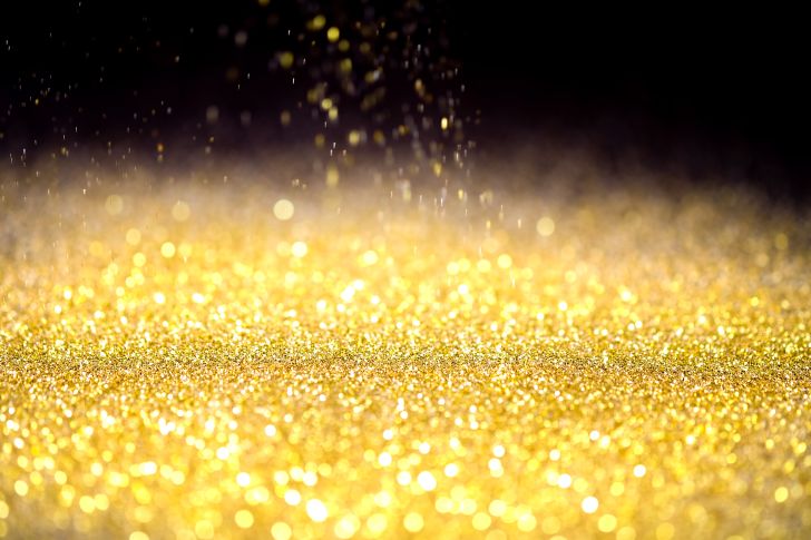 Gold glitter on a black background