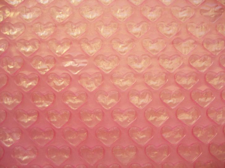 Bubble Wrap with heart shapes.