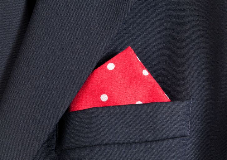 handkerchief in breast pocket