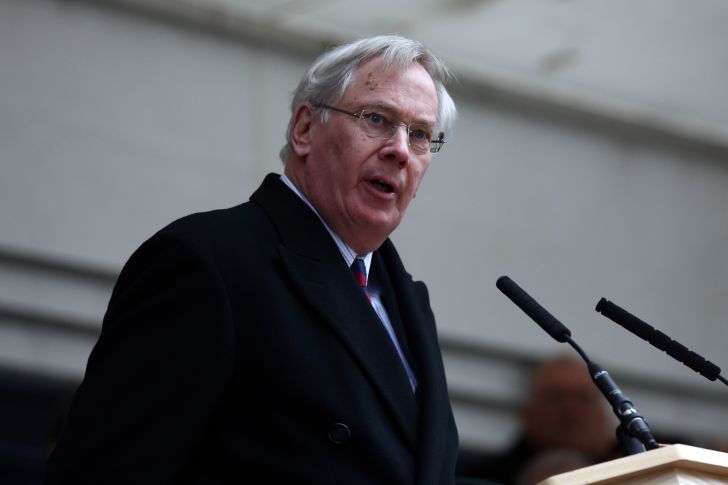 Prince Richard, Duke of Gloucester makes a speech during the unveiling ceremony of London's first public memorial to the Korean War on December 3, 2014 in London, England