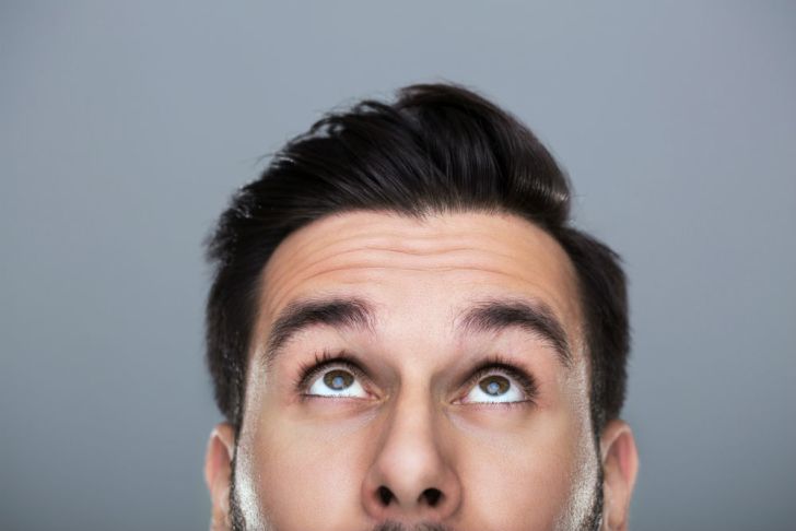 A man looks up