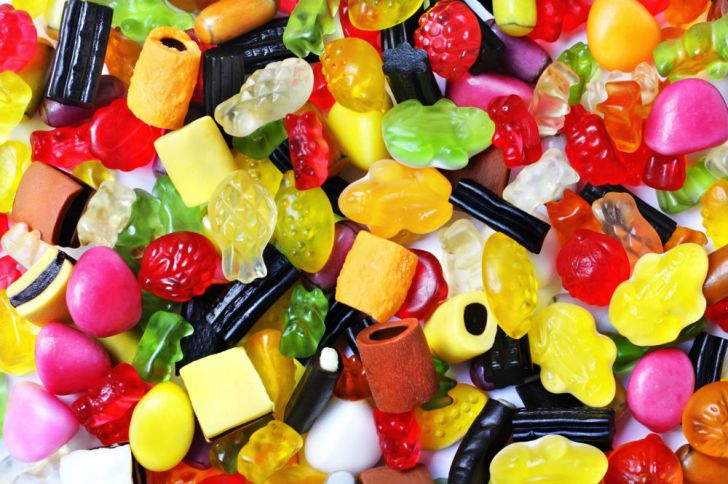 A candy assortment is pictured