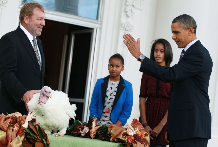 President Barack Obama pardons a turkey in 2011.