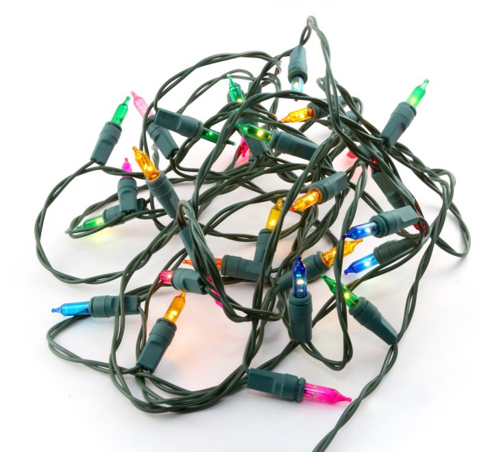 Bundle of holiday string lights