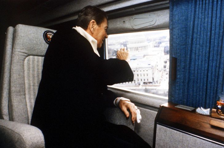 President Reagan waves goodbye