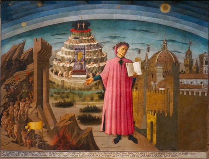 A panting on Dante Alighieri, author of The Divine Comedy and Inferno. A panting on Dante Alighieri, author of The Divine Comedy and Inferno.